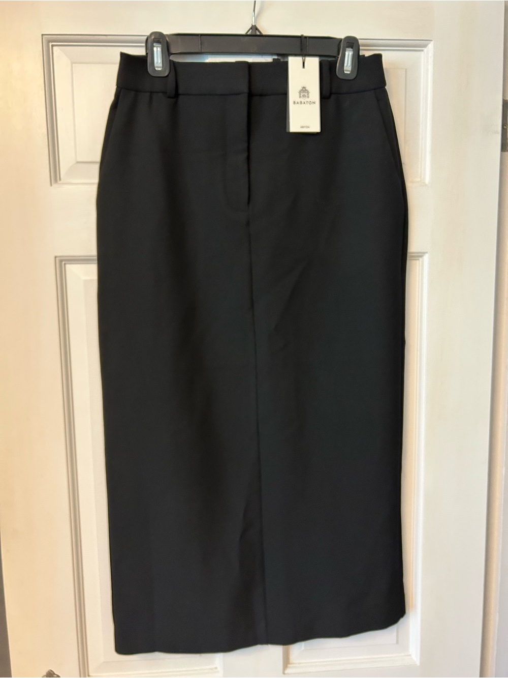 Aritzia Black Midi Pencil Skirt with Belted Waist Detail - Picture 5 of 5